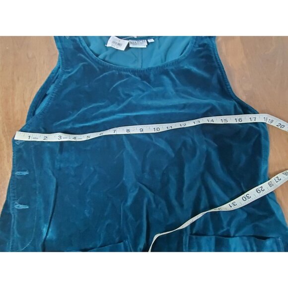 Match Vintage Sleeveless Pinafore Jumper Dress With Button Details & Pockets - Picture 10 of 10